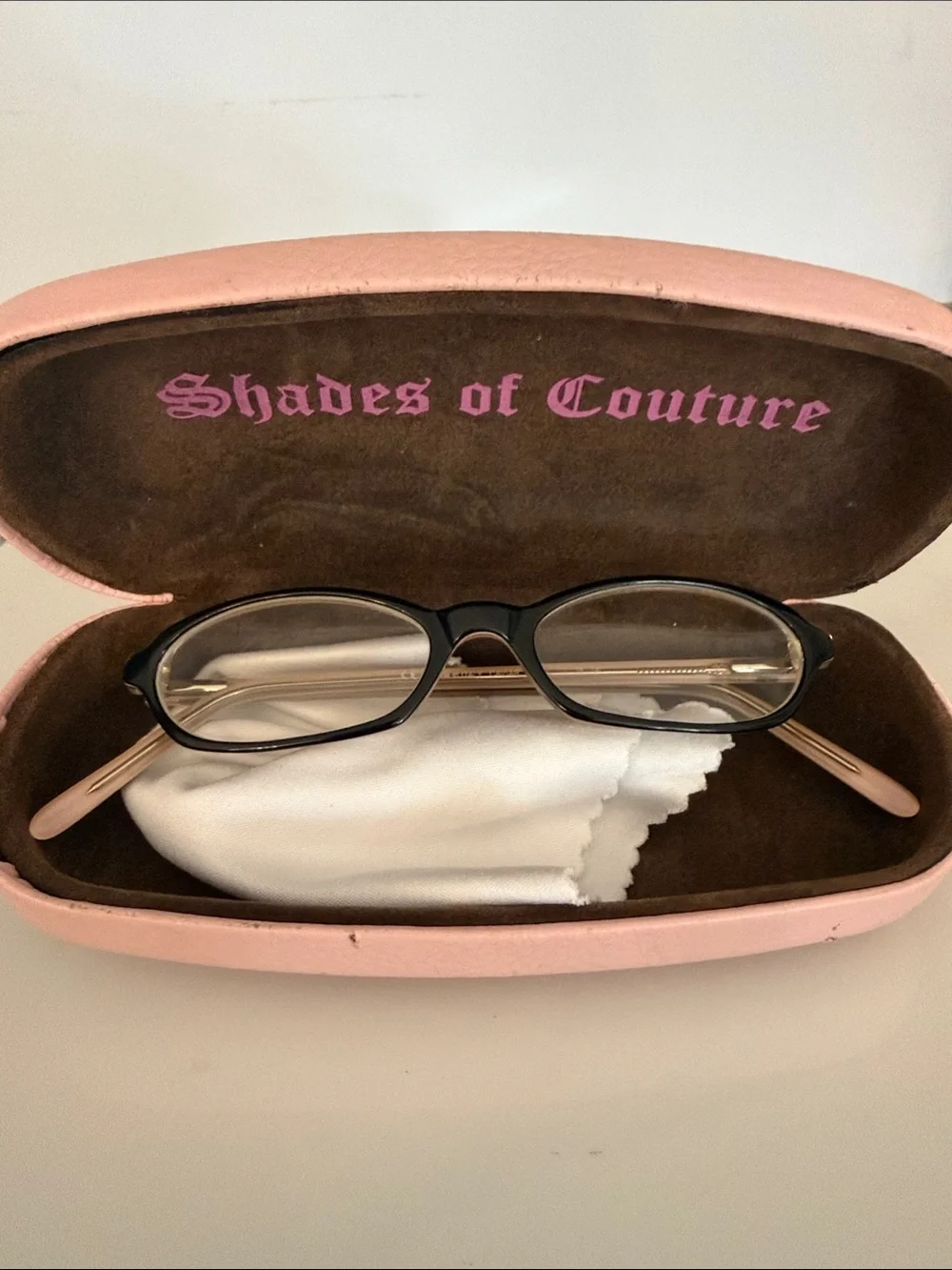 Juicy Couture Black and light pink prescription glasses with Pink Case